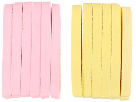 DEARMAMY 24stücke Gesichtswaschschwamm Aus Komprimiertem Material Runde Reinigungspads Für Damen Gelb Und Rosa Hohe Wasseraufnahme Tiefenreinigung Für Trockene Haut