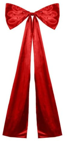 GreatRise Lazo gigante de Navidad, 58 × 120 cm, grande, de satén, para bodas, cumpleaños, Navidad, fiestas, árbol de Navidad, decoración de árbol de Navidad, color rojo