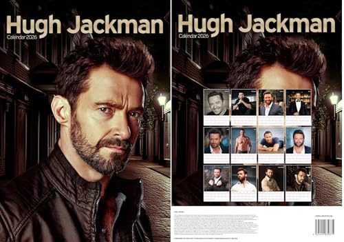 Hugh Jackman Kalender 2026, A3, 30 x 42 cm, 12 Monate tolle Fotografie, RR