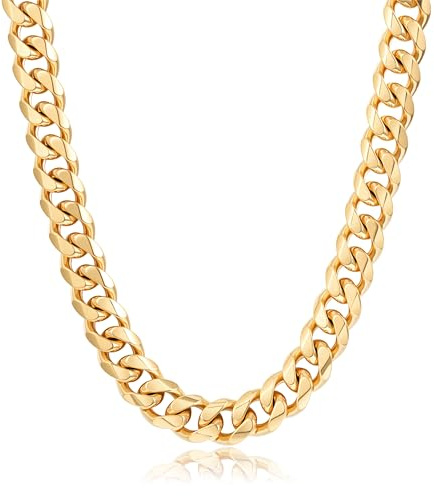 6mm/15mm Gold Cuban Curb Chain Necklace, 20-24 Inch, PVD Gold Plated – Bling King London