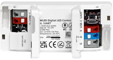 Fegtrtyoa ESP32 WLED Smart per il Controller LED 5-24V con Supporto WiFi RGB Supporto di Aggiornamento OTA 800 ICS MAX GPIO16 Output per Illuminazione A LED