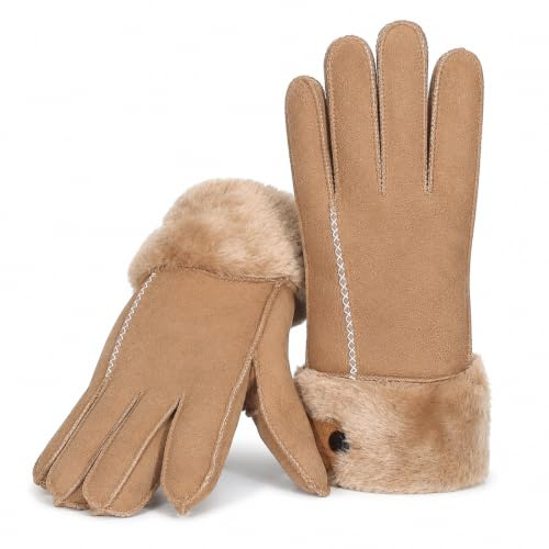 Harrys-Collection Damen Handschuh aus echtem Lammfell