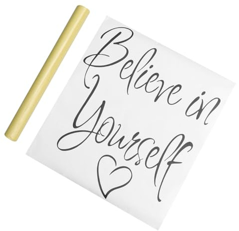 KOMBIUDA Pvc Wandtattoo „glaube an Dich Selbst“ Schwarz mit Rückstandsfreiem Kleber und Schaumbildung Dekorativ für Schlafzimmer oder Glastüren als Inspirierende Wanddeko