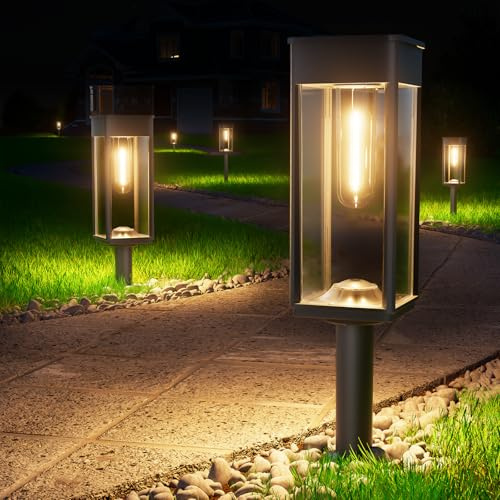 BITPOTT Solarlampen für Garten und Außen, 12 Stück, 3 Höhen, Warmweiß, IP65 | Für Garten und Wege, Solar Wegeleuchten für Außen wasserdicht mit 3 Höhen, Auto Ein/Aus, 11-24 Std. Laufzeit für längere Wege