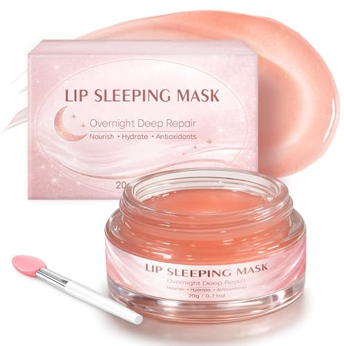 Aarovibe Lippenmaske, Lippenmaske Overnight zur Lippenpflege, Lip Mask für trockene, spröde und rissige Lippen, verbessert Lippenfarbe, reduziert Lippenlinien (20g)