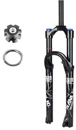 Forcella anteriore per bicicletta con sospensione ad aria MTB 26/27,5/29, escursione 160 mm, forcella per mountain bike dritta, freno a disco da 28,6 mm, attacco QR 9x100 mm, regolazione del ritorno
