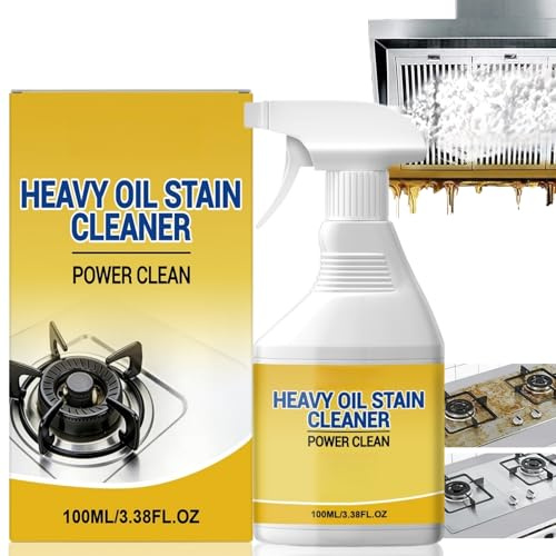 Heavy Duty Kitchen Degreaser Spray & Powerful Grease Remover, Kitchen Cleaner for Stovetop, Grill & Stainless Steel, All-Purpose Kit/chen Cleaner Spray for Oil & Stubborn Stain, Kit/chen Foam Clea/ner