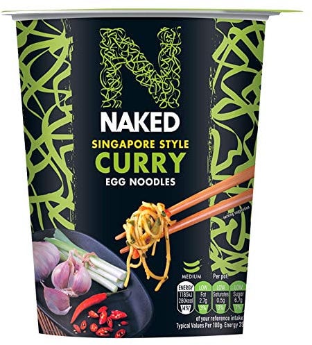 NAKED Noodle, Vegetarian Singapore Style Curry Egg Noodles Pot, 78 g (Pack OF 12)