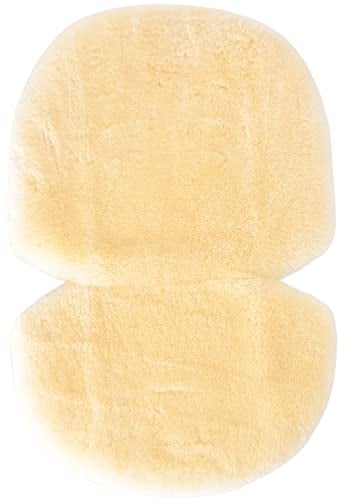 Merauno Baby Lammfell/Schaffell Einlage Fell Sitzauflage/Sitzeinlage für Kinderwagen & Buggy Babyschale gerade Passform, medizinisch gegerbt, ideal für Kinder, Universal 68×44cm, Natur