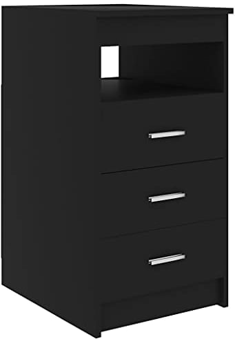 vidaXL Sideboard mit Schubladen Kommode Anrichte Schrank Mehrzweckschrank Beistellschrank Schubladenschrank Schwarz 40x50x76cm Holzwerkstoff