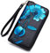 FORRICA Portefeuille Femme Cuir Grande Capacite Porte Monnaie Porte-chéquiers Porte-Cartes Dessin PU Cuir RFID Blocage Portefeuille Dames Long Portefeuille Bleu