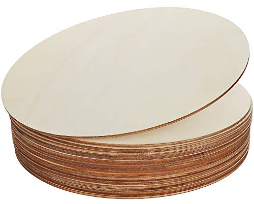 ZOEYES 20 Pack 10 Inch Wood Rounds Unfinished Wooden Circles 1/8 Inch Thick Basswood Plywood Wooden Sheets Wood Circle for Crafts Painting Door Hanger Sign School Projects Wood Burning