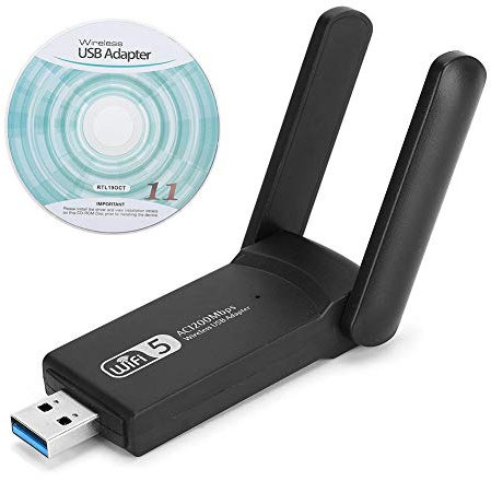 Wireless USB Adapter, Dual-Band Antenna USB 3.0 WiFi Wireless Adapter Network Card 1200Mbps with Disk