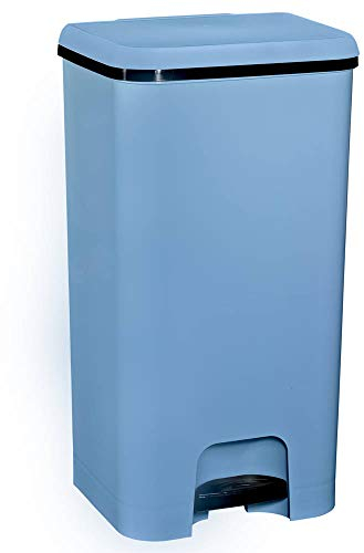 COM-FORT HOUSE | Cubo de Basura con Pedal | Capacidad de 37 litros | Cubo Reciclaje | Color Azul | Cubo de Basura Orgánico Cocina | 1 unidad | Piezas Extraíbles | Limpieza Fácil |