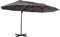 Sombrilla Doble Parasol Grande Inclinable para Jardín PatioTerraza Playa con Manivela Abrir y Cerrar Fácilmente 12 Varillas de Acero Ofrece Una Alta Estabilidad Color Gris y Negro 270x440x250cm