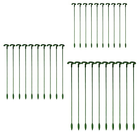 RNSUNH Lot de 30 tuteurs de plantes en fibre de verre pour fleurs, orchidée, pivoine, lys et rose (17 cm, 27 cm, 37 cm)
