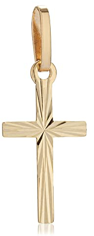 NKlaus Tauf Kreuz Kettenanhänger 333 Gold Gelbgold Kruzifix 8 Karat Goldkreuz 15x8mm 8009