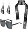 HEAWAA 3 Stück Disco Accessoire für Damen, 70er 80er Kostüm Zubehör Set mit Glitzer Schal Strass Sonnenbrille Ohrringe 1970er Outfit für Mädchen Fasching Karneval Themed Party Supplies…
