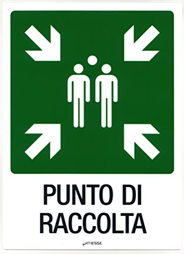 TIESSE - Cartello PUNTO DI RACCOLTA - Cartello in Forex (PVC espanso) non adesivo - Dimensione: 240x330 mm - MADE IN ITALY