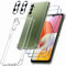 Ferilinso Protection Coque pour Samsung Galaxy A14 4G 5G Antichoc Transparente Silicone Accessoire, avec 2 Pièces Verre Trempé Protection écran 2 Pièces Caméra Arrière Protecteur