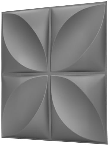 NOVECRAFTO Geometric Effect 3D Wall Panels - 10 Sheets Covering 2.5 sqm | 26.91 sqf Interior Cladding Set | 3D Wall Tiles in Grey Silver with Geometric Convex Shape - Each Panel Size 19.6 x 19.6