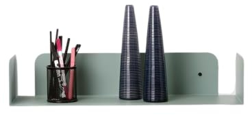 D-Segno Wandregal Metall - Regal Wand, Einzigartiges minimalistisches und modernes Design, Wandbuchhalter, Regal Metall, Modernes Wandregal, Made in Italy - (1 Stück Eukalyptusgrün)
