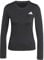 adidas Women's Train Essentials Long Sleeve 3-Stripes Workout Top, Black/White, S