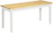 HOMCOM Sitzbank 2-Sitzer Essbank Holzbank, Küchenbank Wohnzimmerbank für Küche, Eingang, bis 220 kg belastbar, Kiefernholz, Natur+Weiß, 102 x 36 x 45 cm