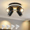 Deckenleuchte 4 Flammig LED,Schwenkbar 350° Rund Deckenstrahler,Deckenlampe mit unteres Glühen 22W+4x5W GU10 Spots,Modern Deckenspot Strahler 3000K Warmweiß,Spotlight Lampe für Wohnzimmer,Schwarz