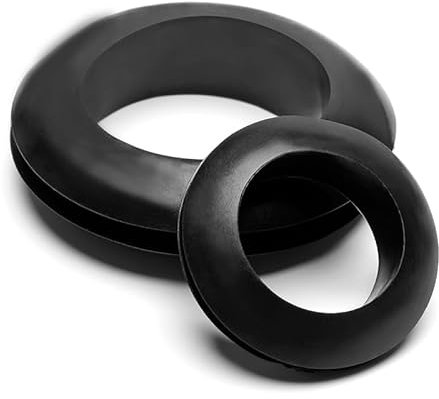 2PC 5mm-65mm Schwarz Weiß Gummi Zweiseitige Schutz Spule Snap In Tülle Pad Dichtung Ring O-ring Dichtung Kappe Loch Stecker Snap Auf Schleife(Black,HS-20mm)