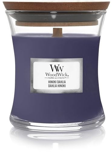 WoodWick Bougie parfumée Mini Hinoki Dahlia - 8 cm - Diamètre : 7 cm