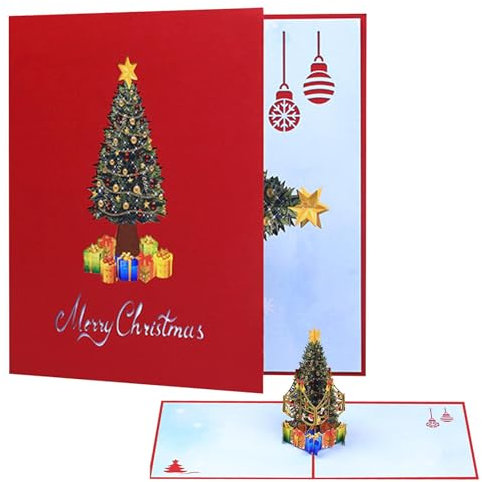 Weihnachtskarte, Weihnachts Pop Up Karte, Weihnachtsbaum Grußkarte
