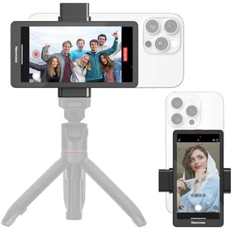 Newmowa 4,95 Zoll Telefon Vlog Selfie Monitorbildschirm, Telefon Rückkamera Zubehör für Teleprompter Live Stream Selfie Vlog TikTok, Kompatibel mit iPhone(Unterstützt Kabelgebundene 4K 30fps Aufnahme)