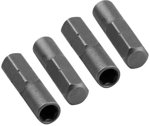 4 Stück Bit Adapter 6,35 auf 4 mm Magnetische 1/4 Zoll Bit Adapterhülse, Vernickelt, Sechskant Schraubendreher Adapter für Micro Schraubendrehereinsätze, Zubehör für Elektrowerkzeuge (Silber)