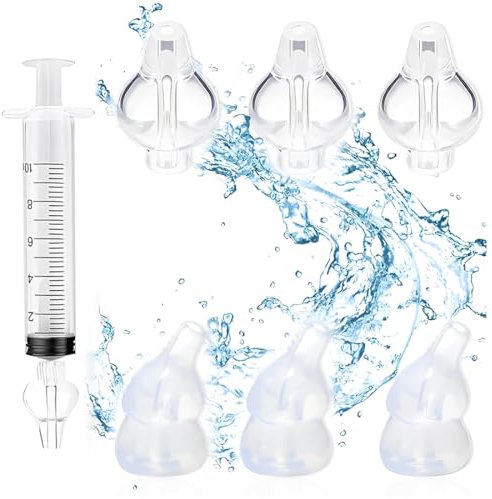 6 olivas para lavado nasal de bebé, boquilla suave para lavado nasal, oliva de silicona reutilizable, accesorios de repuesto para lavado nasal de bebé.