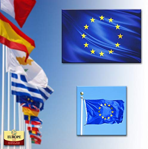 ADATECH Flagge Europas 90x150 cm Europäische Flagge EU Hochwertiges, helles Polyester