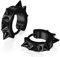 JewelryWe Schmuck Punk Creolen Ohrringe, Edelstahl Spike Spitzen Nieten Hip-Hop Huggie Hoop Klappcreolen Plug Piercing Clip Ohrstecker Gothic Schwarz