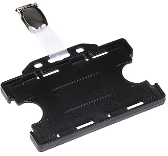 EUROPEL Ausweishülle aus Hartplastik, 121285, Schwarz, 24 Stück, mit Hosenträger Clip, für Messen, Besichtigung, Ausflüge oder Meeting