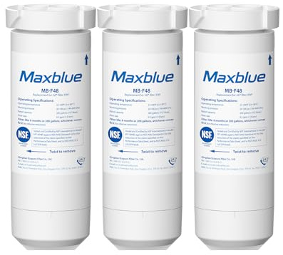 Maxblue XWF NSF Certified Refrigerator Water Filter, Replacement for GE® XWF, Pack of 3 (Packaging May Vary)