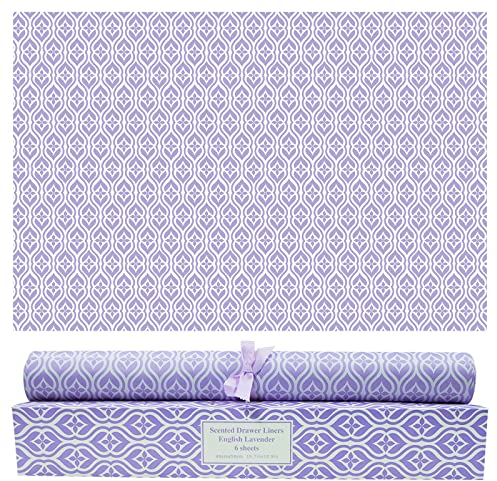LA BELLEFÉE Duftendes Schrankpapier Schubladeneinlagen Perfekt für Kommode, Kleiderschrank, Schubladen, Regalen, 6 Blatt (Lavendel)