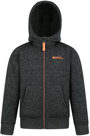 Mountain Warehouse Nevis Kids Hoodie - Full Zip Winter Top, Warm Hood, Ribbed Cuffs & Hem, 2 Front Pockets - Suitable For Boys & Girls Khaki Kids Size 9-10 Years