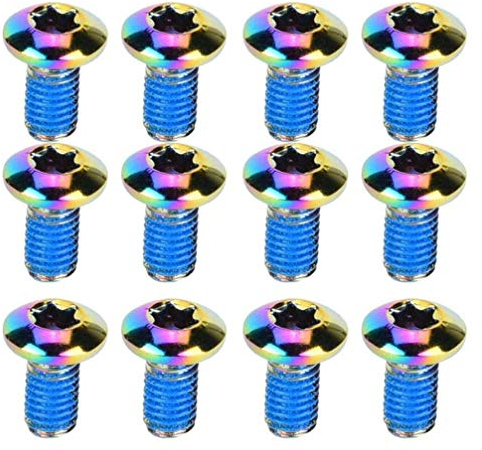 Garneck 12 Pcs VTT Vélo Frein À Disque Rotor Boulons VTT Vélo M510mm Vis Titane Acier Vélo Disque De Frein Boulons Vis pour VTT Vélo Vélo De Route Coloré
