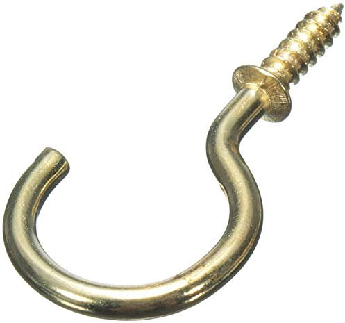 Starpack 3 X Set of 15 Brass Plated Screw In Cup Hooks 32mm (1.1/4)
