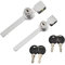 2pcs Zahnstangenschloss, Sliding Glass Door Ratchet Lock, Generic Terrarienschloss Vitrine Schloss für Schiebetüren Glas Schiebe Tür Terrarium Schiebe mit 4 Schlüssel