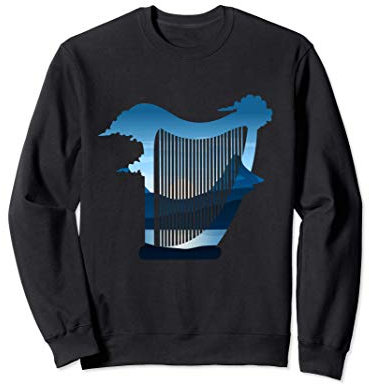 Landschaft Harfe Instrument Geschenk Für Harfenisten Sweatshirt