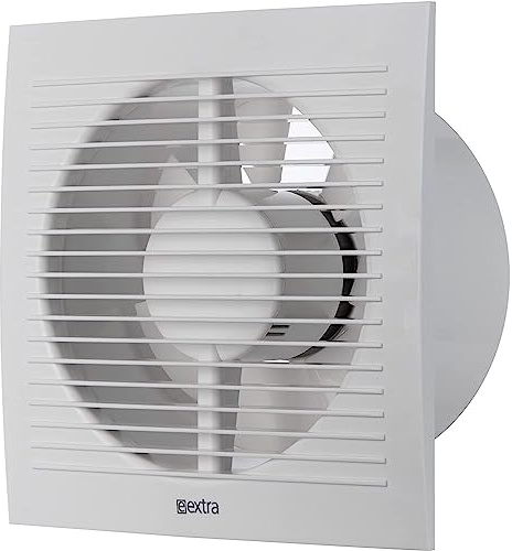LIRAST Ø 150mm / 6 inch White Bathroom Fan with Timer and Humidity Sensor - Ventilator for Bath Kitchen Toilet - Extractor Fans