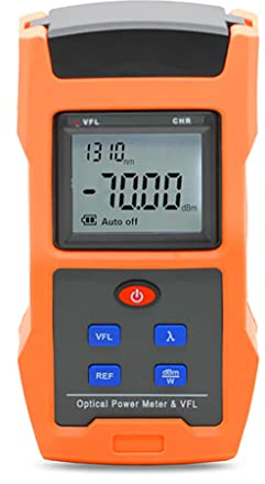 QIIRUN optischer Leistungsmesser -70~+10dBm mit visuellem Fehlersuchgerät Stromversorgung durch Li-Ionen-Akku, 2 in 1 Optisches Leistungsmessgerät with Visuelle Fehlersuche (10-15KM)