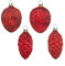 Thüringer Glasdesign Zapfen und Nüsse Set 004-01010-1232 | 4-TLG. | ca. 6cm - Rot - Christbaumschmuck Weihnachtsbaumschmuck Traditionell Klassisch Tannenzapfen Walnüsse