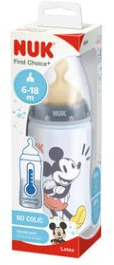Biberón de 300 ml. con tetina de latex (m), para bebes de 6 a 18 meses NUK.