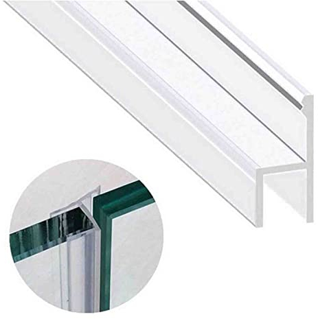 WMLBK Shower Screen Door Seal Glass Strip Replacement for 6-10mm Glass, Rubber 2M Bath Seal Strip Effectively Prevents Water from Overflowing, Sealing Strip for Curved and Vertical Door (H-10MM)